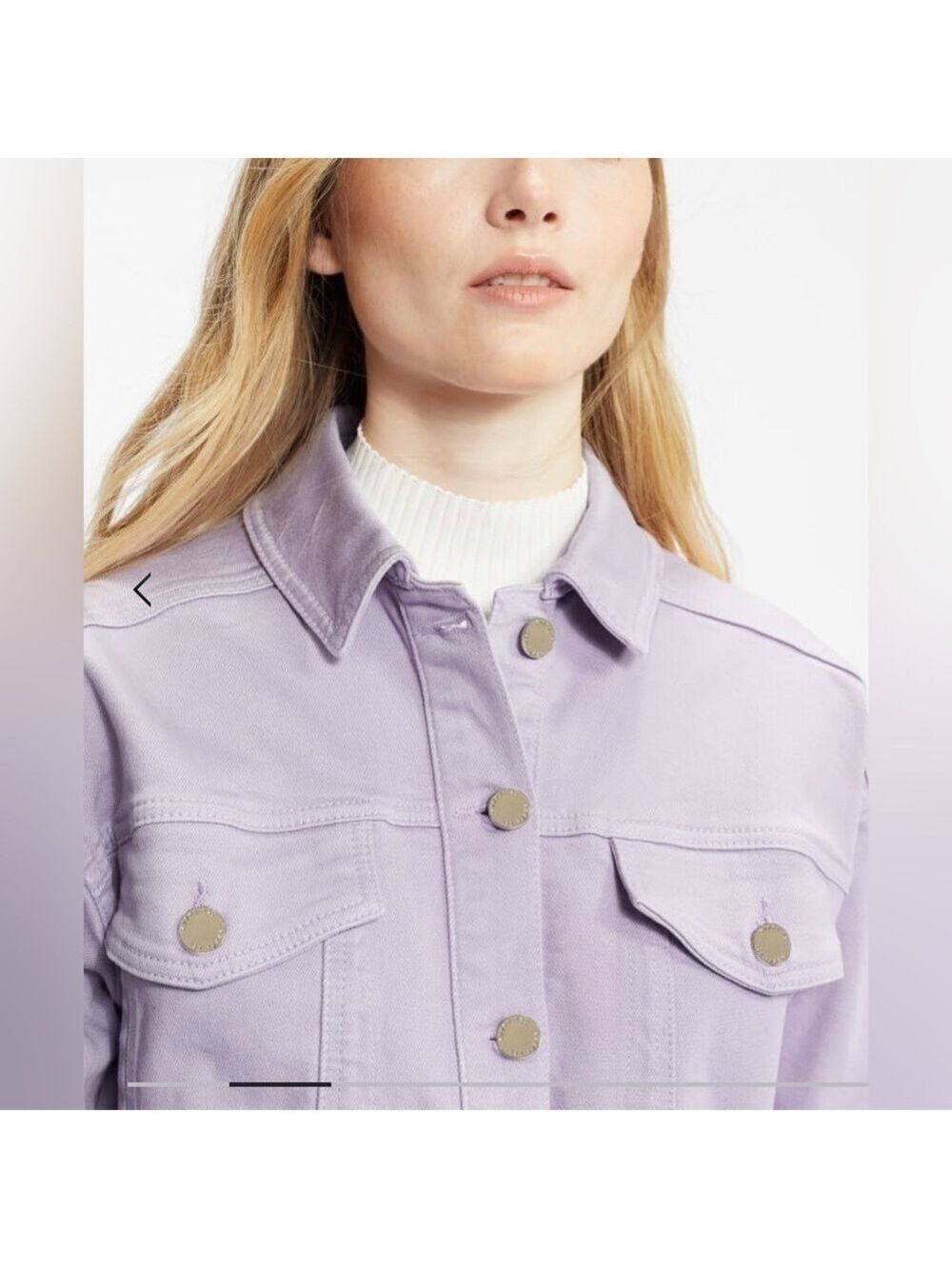 Ted Baker Sofiaz Oversized Denim Jacket in Lilac Size 12 nwt - Picture 3 of 13
